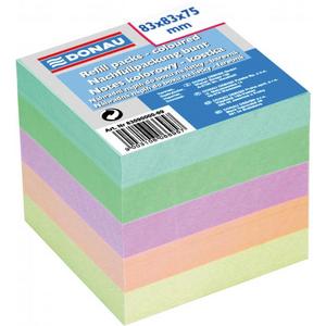 Bloček kocka nelepená 83x83x75mm pastelové farby - Plastobal