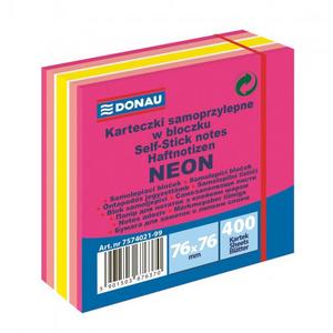 Bloček Donau 76x76mm 400l neónová ružová - Plastobal
