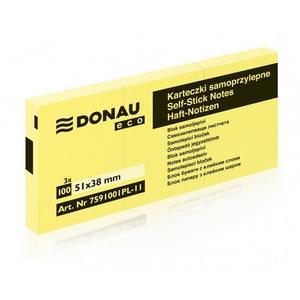 Bloček Donau ECO žltý 38x51mm /3x100 - Plastobal
