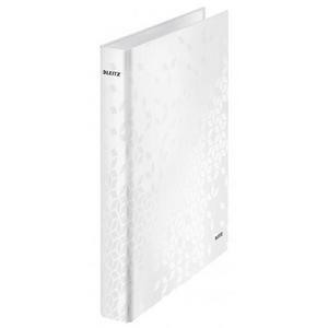 Zakladač 4-krúžkový Leitz WOW celoplastový 4cm perleťovo biely - Plastobal