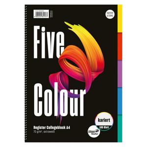 Blok College Format Werk Ursus A4 100 listov štvorčekový farebný register - Plastobal