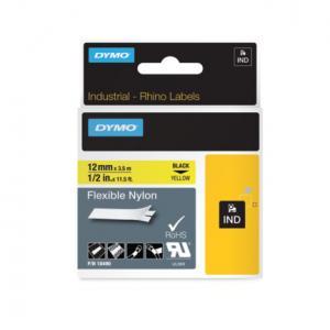 Flexibilná nylonová páska Dymo Rhino 12 mm žltá/čierna - Plastobal