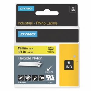 Flexibilná nylonová páska Dymo Rhino 19mm žltá/čierna - Plastobal