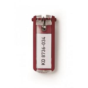 Menovky na kľúče DURABLE KEY CLIP červené 6ks - Plastobal