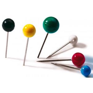 Napichovacie špendlíky guľaté DURABLE 6mm mix farieb 50ks - Pripináčiky a špendlíky | ***