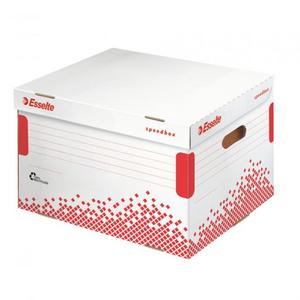 Archívna škatuľa Esselte Speedbox so sklápacím vekom biela/červená - Plastobal