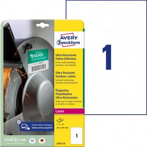 Etikety Avery 210x297 mm, ultra odolné biele - Plastobal