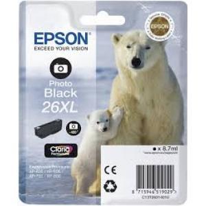 Atramentová náplň Epson T2631 26XL Claria photo black pre XP-600/700 (8,7 ml) - Plastobal