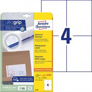 Etikety univerzálne 105x148mm Avery A4 25+5 hárkov - Plastobal
