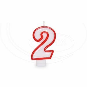"Číslová sviečka ""2"" 75mm [1 ks]" - Plastobal