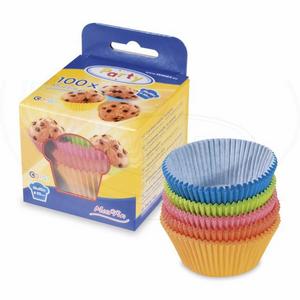 Cukrárenský košíček (PAP) farebný mix O50 x 30 mm [100 ks] - Plastobal