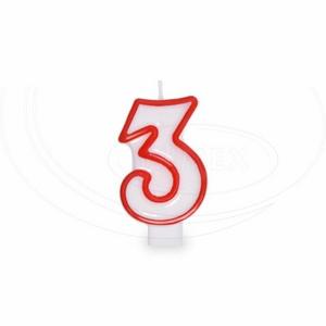 "Číslová sviečka ""3"" 75mm [1 ks]" - Plastobal