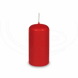 Sviečka valcová červená O50 x 100 mm [4 ks] - Plastobal