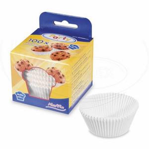 Cukrárenský košíček (PAP) biely O50 x 30 mm [100 ks] - Plastobal