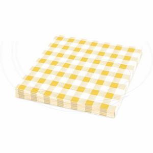 Obrúsok 1vrstvý Karo žltý 33 x 33 cm [100 ks] - Plastobal