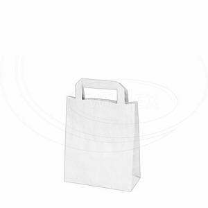 Papierová taška biela 18+8 x 22 cm [50 ks] - Plastobal
