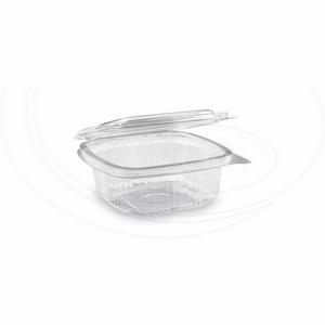 Miska (rPET) s viečkom hranatá priehľadná 250ml [50 ks] - Plastobal