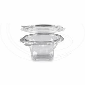 Miska (rPET) s viečkom okrúhla priehľadná 250ml [50 ks] - Plastobal