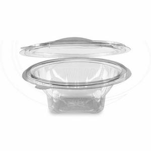 Miska (rPET) s viečkom okrúhla priehľadná 375ml [50 ks] - Plastobal