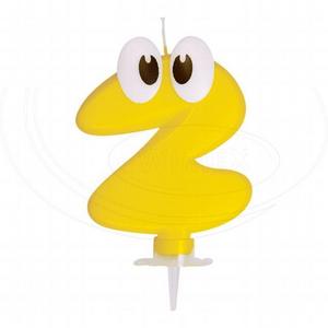 "Číslová sviečka so stojančekom ""2"" 80mm [1 ks]" - Plastobal