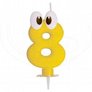 "Číslová sviečka so stojančekom ""8"" 80mm [1 ks]" - Plastobal