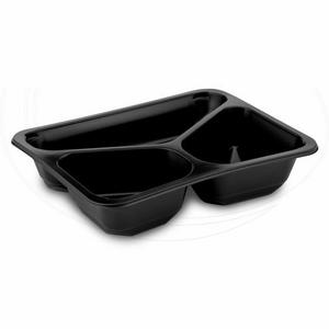 Menu misa (PP) 3dielna čierna 227 x 178 x 50 mm [50 ks] - Plastobal