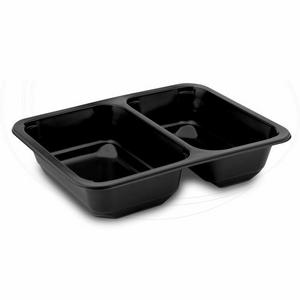 Menu misa (PP) 2dielna čierna 227 x 178 x 50 mm `L` [50 ks]  - Plastobal
