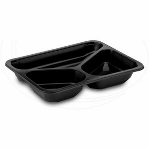 Menu misa (PP) 3dielna čierna 227 x 178 x 40 mm [50 ks] - Plastobal