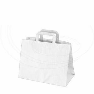 Papierová taška biela 32+16 x 27 cm [250 ks] - Plastobal