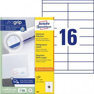 Etikety univerzálne 105x33,8 mm Avery A4 100 hárkov - Plastobal