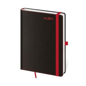 Diár BLACK RED týždenný A5 14,3x20,5cm 2025 - Plastobal