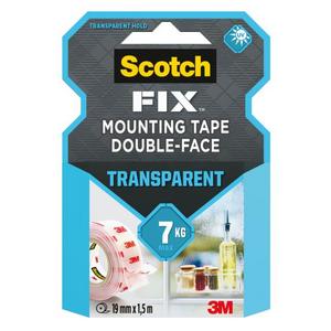 Montážna páska Scotch vodelodolná, UV odolná transparentná 19x1,5m - Plastobal