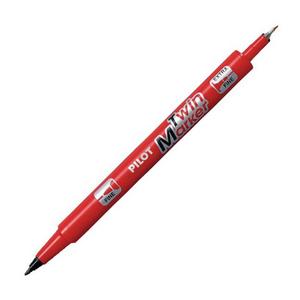 Popisovač obojstranný PILOT Twin Marker BeGreen 05+03 mm červený - Plastobal