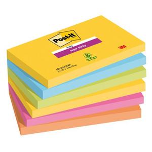 Bloček Post-it Super Sticky CARNIVAL, veľkosť 76 x127 mm 6 bločkov po 90 lístkov - Plastobal