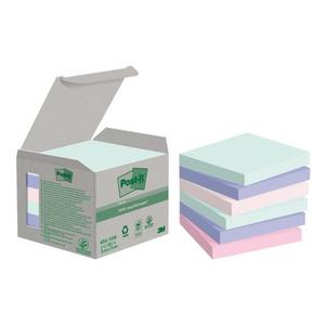 Bloček Post-it Super Sticky NATURE, pastelové farby, veľkosť 76x76 mm, 6 bločkov po 100 lí - Plastobal