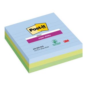 Bloček Post-it Super Sticky OASIS, veľkosť 101x101 mm XL, linajkové, 3 bločky po 70 lístko - Plastobal
