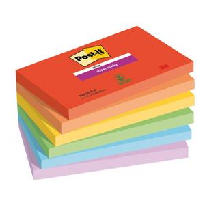 Bloček Post-it Super Sticky PLAYFUL, veľkosť 76x127 mm, 6 bločkov po 90 lístkov - Plastobal