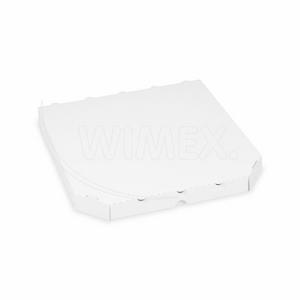 Krabica na pizzu z vlnitej lepenky 36 x 36 x 4 cm [100 ks] -BIELA lomené rohy - Gastro potreby | ***