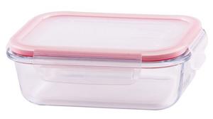 Dóza MagicHome BSG2, 650 ml, sklenená, 17x13x6 cm, obdĺžniková, borosilikátové sklo/PP, Cl - Plastobal
