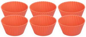 Forma MagicHome, na pečenie, na cupcake, silikón, červená, set 6 ks, 6,5x6,5x3 cm - Plastobal