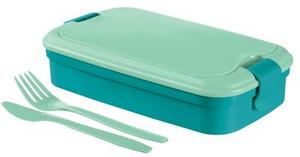Box Curver® Picnic Lunch&Go, 1300 ml, modrý, dóza, obedár s príborom, 10.3x23x7 cm - Plastobal