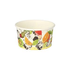 Miska na zmrzlinu, papier guľatý -250 ml D 9,6 cm- farebné ovocie-50ks - MEGA ZĽAVA | ***
