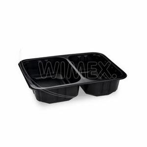 Menu misa (PP) 2dielna čierna 227 x 178 x 50 mm [80 ks]  - Plastobal