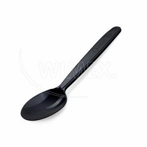 Lyžica (PP) opakovane použiteľná čierna 18,5cm [50 ks] - Plastobal