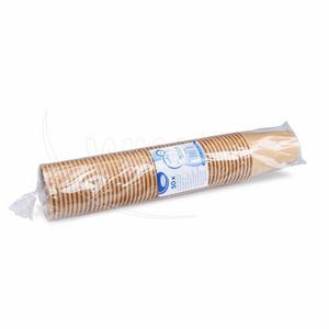 Papierový pohár kraft O80mm 280ml `M: 0,2L/8oz` [50 ks] - Plastobal