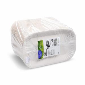 Papierová miska nepremastiteľná oválna biela 23 x 15 x 2 cm [100 ks] - Plastobal