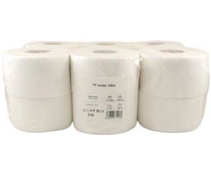 PAPIER TOALETNY JUMBO O 19 CM,2 vrst., 100 M (12ks) 60350   - Plastobal