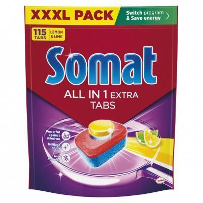 TABLETY DO UMÝVAČKY SOMAT ALL IN ONE EXTRA LEMON 115ks - Plastobal