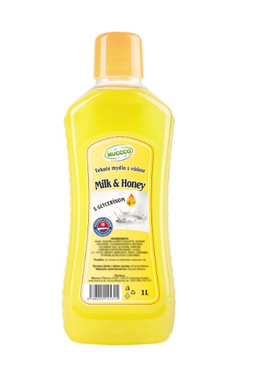 NUCCCO Tekuté mydlo Med a Mlieko 1 L - Plastobal
