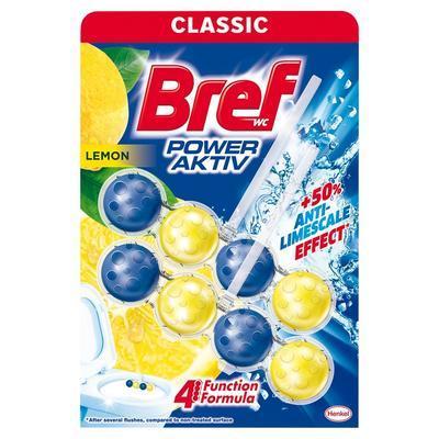 OSVIEŽOVAČ WC BREF  ZAVESKA POWER AKTIV LEMON 2x50g - WC kefy, zvony, vône do WC | ***
